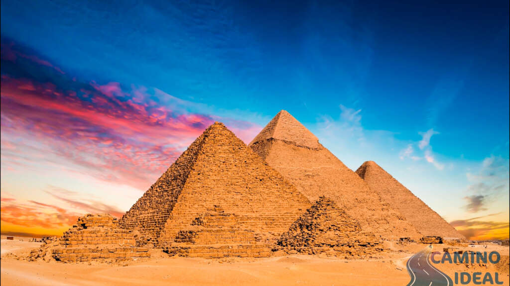 Las imponentes Pirámides de Egipto en un atardecer increíble.